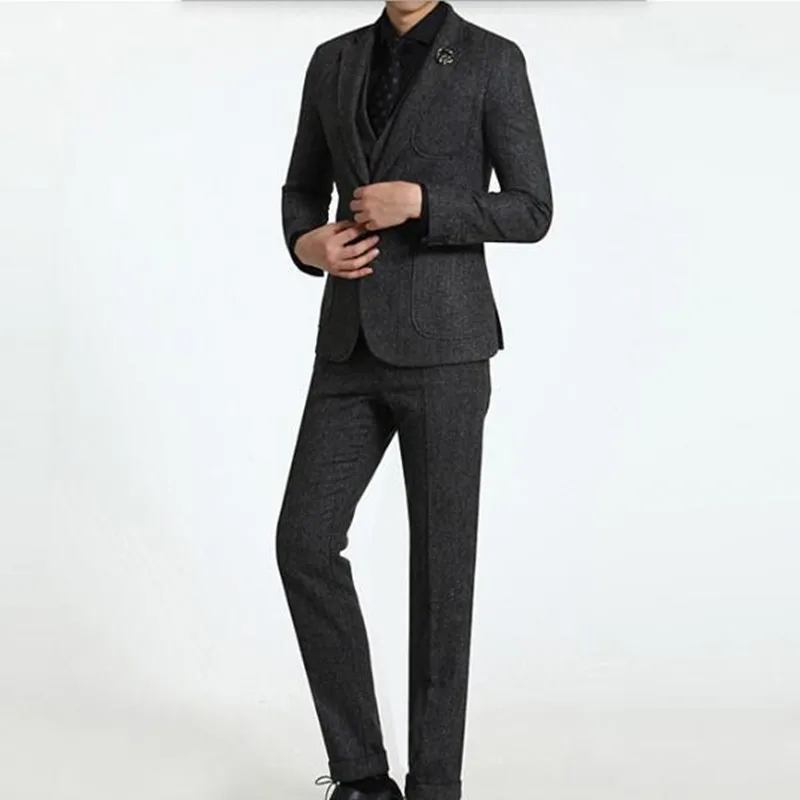 Tailor made wool font b men s b font font b suits b font stylish wedding