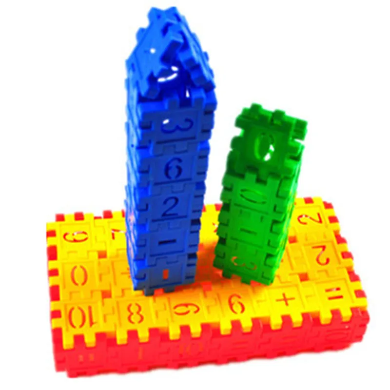 DIY ручной работы цифровой квадратный пластик строительные блоки Дети Раннее Образование игрушки поставки творческие математические материалы