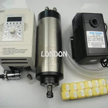 Комплект ЧПУ шпинделя ER11 диаметром 80 мм 220 V 1.5KW водяного охлаждения spindlemotor+ водяной насос+ водопровод+ 1.5kw Инвертор+ ER11 Цанги