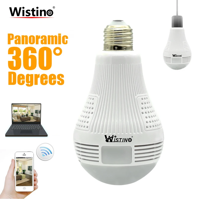 

CCTV 960P Wifi IP Camera Bulb Indoor Panoramic VR Camera Wireless Surveillance Security Camera Night Vision Mini Baby Monitor