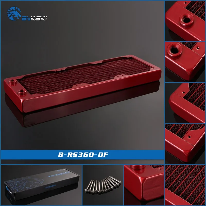 Bykski B-RS360-DF High-performance dual-Fin copper+brass water cooling Radiators , 34mm thickness for 12cm fans