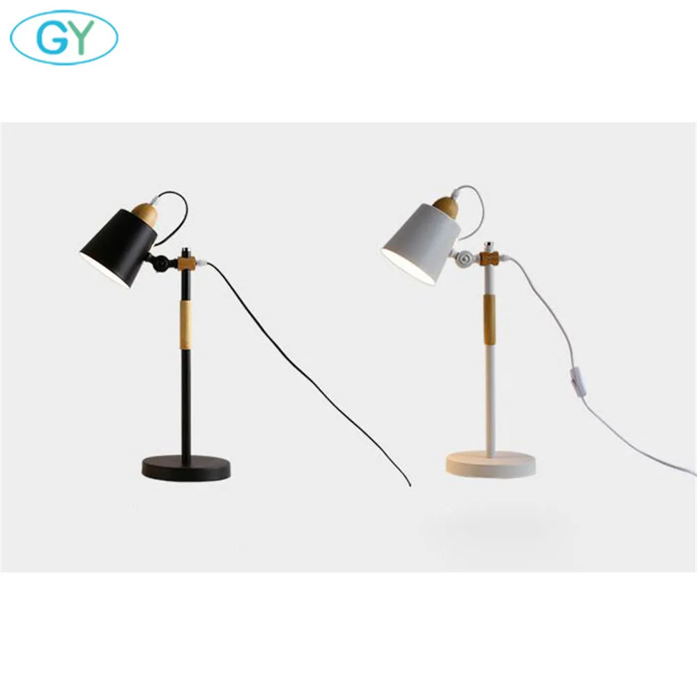  7W Led Bulb desk Lamps Flexible wood Table Lamp Office Studio Home Wooden Table Desk Lighting for B