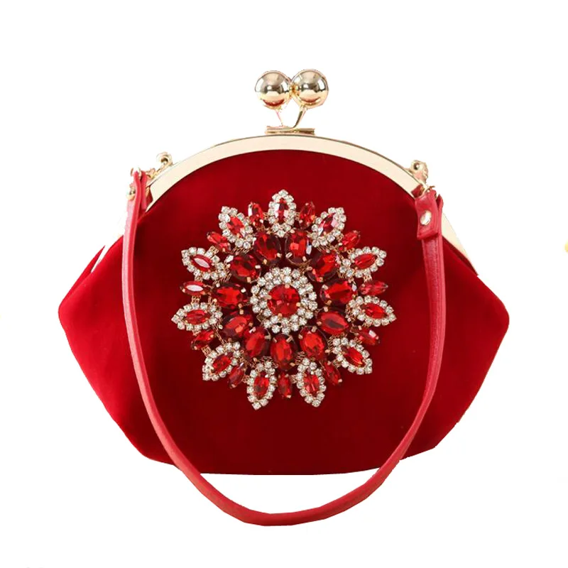 

2019 Evening Bags Corduroy Diamonds Bride Handbag Ladies Shell Shape Shoulder Bag Crossbody Clutch Bags Women Elegant Purse