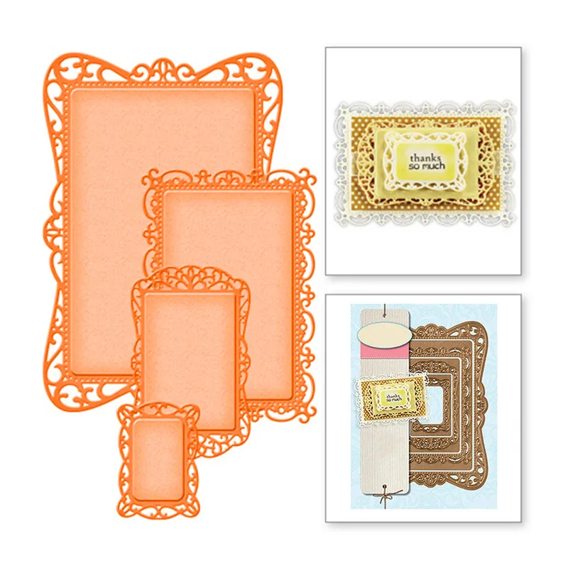 Julyarts Frame Dies Scrapbooking Metal Cutting Rectangle Die Cuts Lace