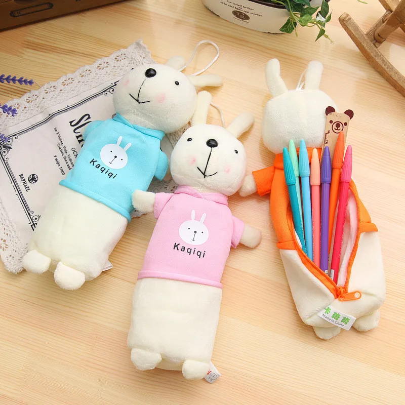 

Kawaii Cartoon Rabbit Plush Pencil Case Cute Fabric Pen Bag Box Pouch Cases Kids Gift Office School Stationary Supplies 04975