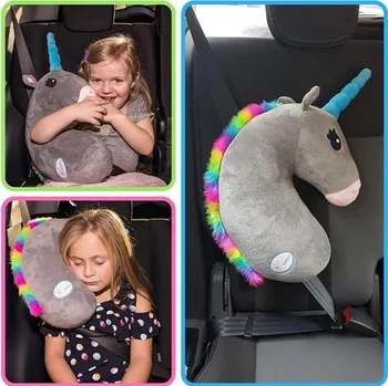 

Seat Belt Car Travel Pillow and Plush Animal Toy Head & Neck Support