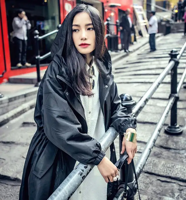 Harajuku корейский длинный рукав с капюшоном ветровка Тренч Женское пальто chaqueton mujer весеннее пальто Тренч aw219