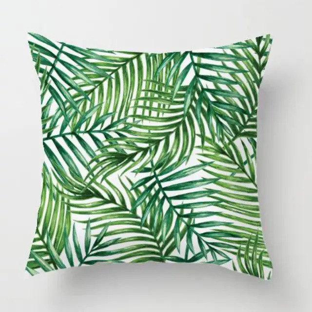 Office Chair Decoration Green Leaves Pillow Case Tropical Palm Office Chair Decoration Green Leaves Pillow Case Tropical Palm Plants Banana Leaf Soft Plush Cushion Cover For Home Accessories
