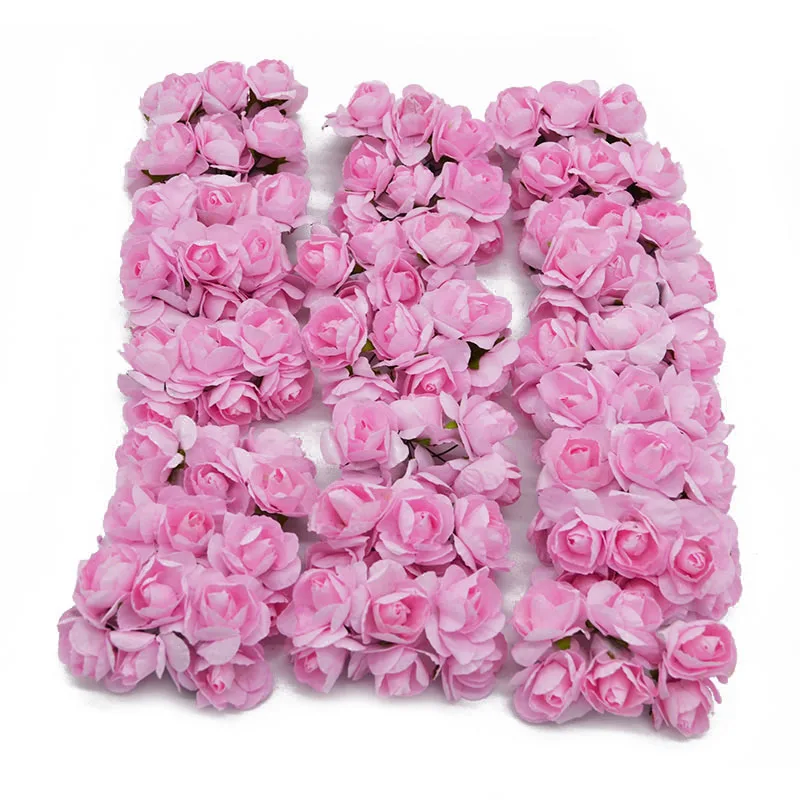 

144PCS 3CM Mini Paper Flowers Rose Artificial Flowers Head For Wedding Decorations Handmade DIY Home Fashion Fake Flower Decor