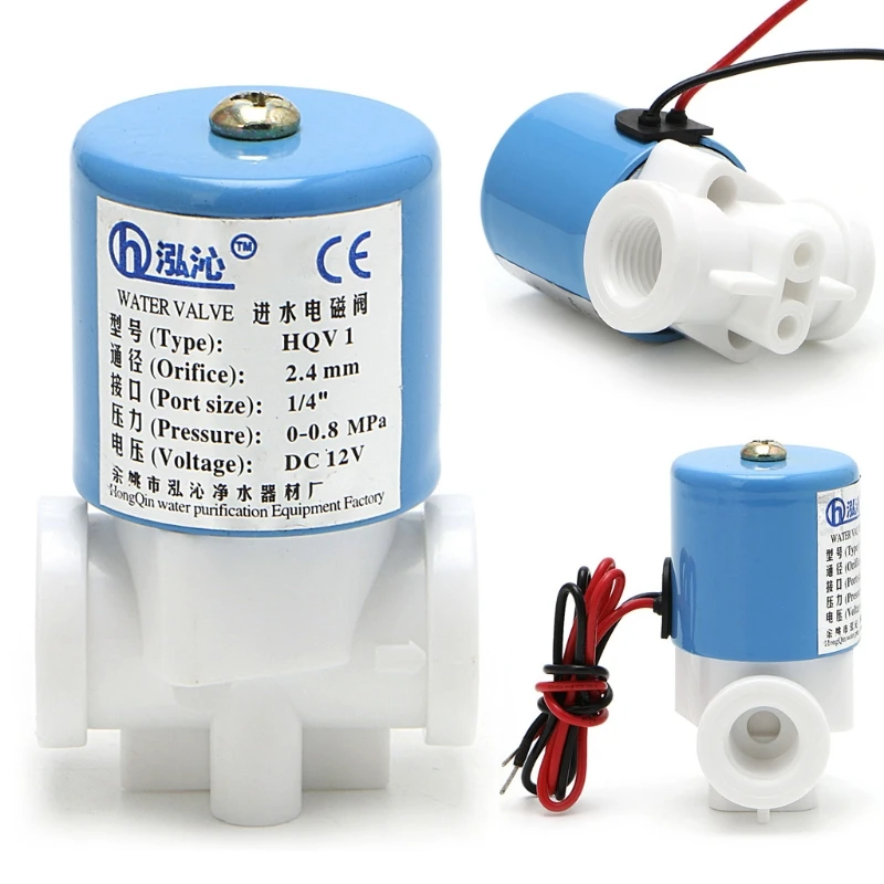 

G1/4" Solenoid Valve Plastic Normally Closed 2 Way 12V DC 0-120PSI