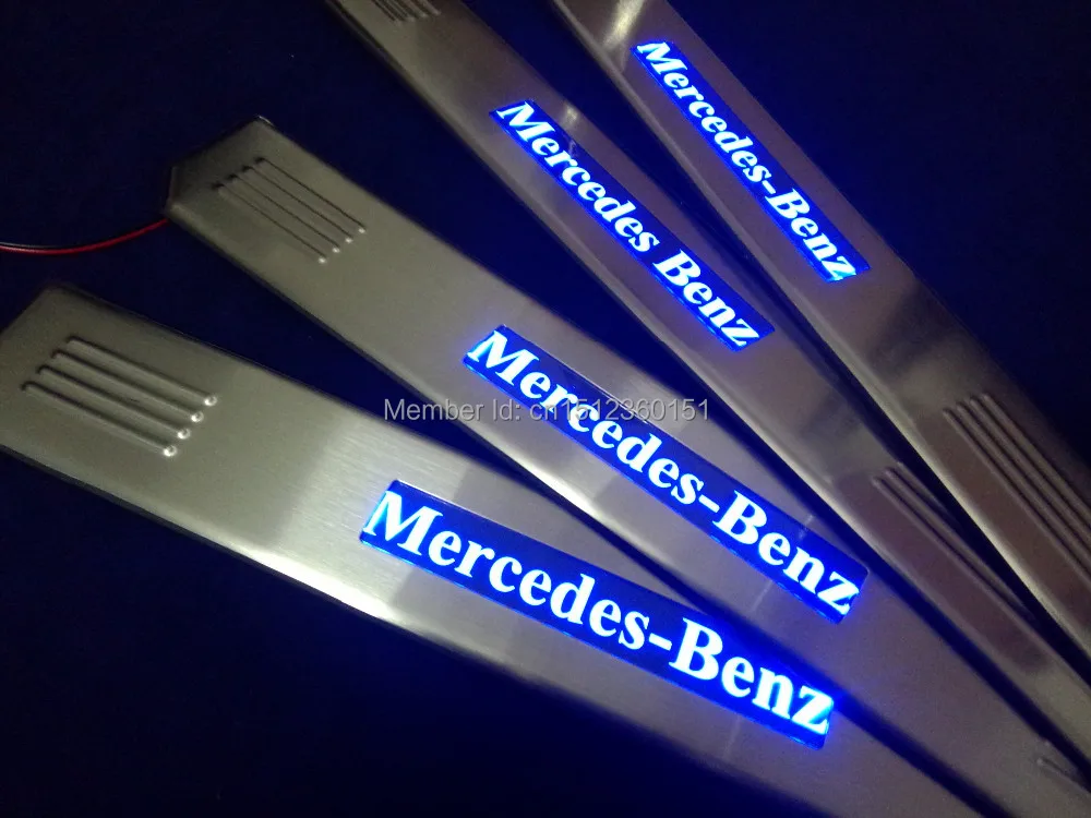 Illuminated Door Sill LED Scuff Plate For Mercedes Benz W211 W212 E