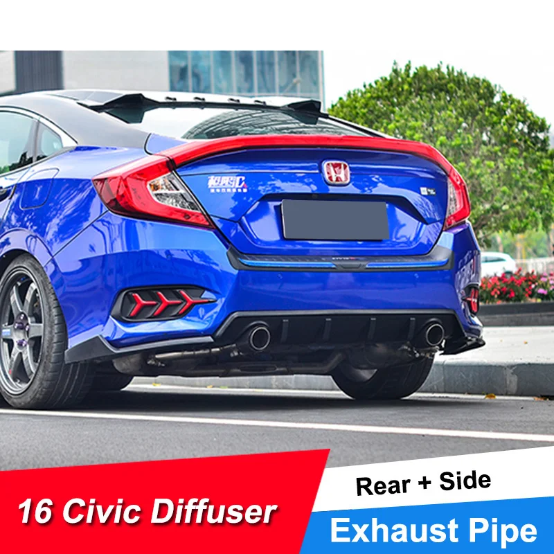 JNCFORURC задний диффузор Комплект кузова внешняя Настройка для honda Civic 2016 17 18 СЕДАН