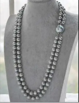 

DOUBLE STRANDS 9MM AAA SOUTH SEA GRAY PEARL NECKLACE 20INCH