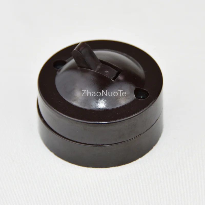 6 قطعة الرجعية تبديل التبديل شقة جولة سطح شنت تحكم واحد جدار مفتاح الإضاءة الطراز القديم 6A250V AC