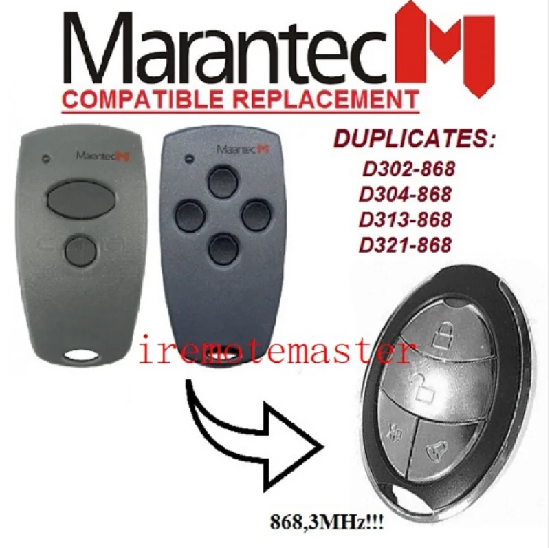 

2pcs Marantec D302-868 D304-868 compatible Remote Control Duplicator garage gate remote control free shipping