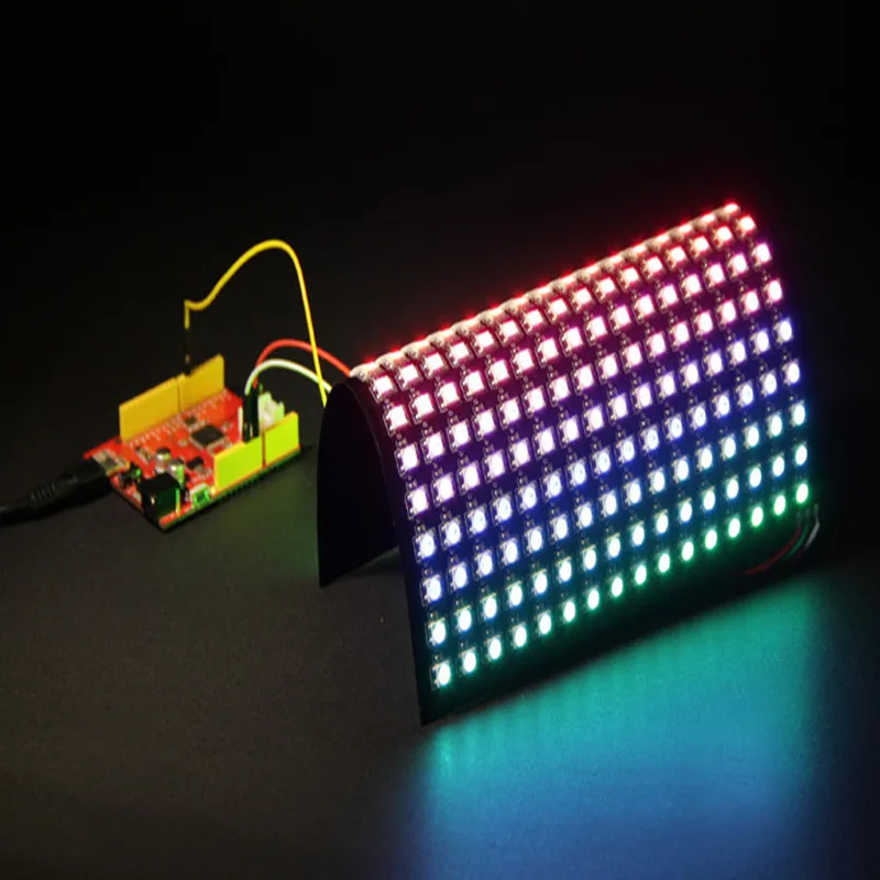 Гибсветодиодный светодиодная мини матрица P10mm 16*16 пикселей 256led s ws2812 WS2812b