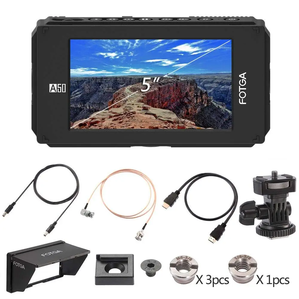 Fotga DP500IIIS A50T A50TL A50TLS 5" FHD Video Touch Screen Field Camera Monitor,3D LUT, 3G SDI 4K for A7S II GH5
