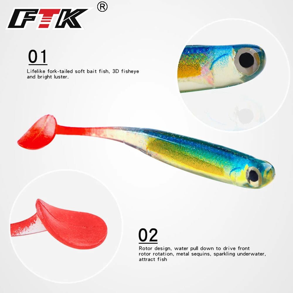 

Soft Lure 2.5g 7.5cm 5PCS T Tail Fish Lure Soft Bait 10pcs Fishing Lure Carp Fishing Tackle Saltwater/Freshwater