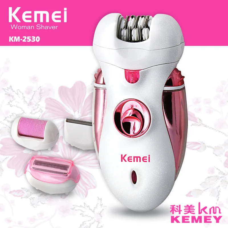 

KM-2530 4 in 1 lady epilator depilador women shaver kemei female shaving machine body care hair trimmer electric removal tweezer