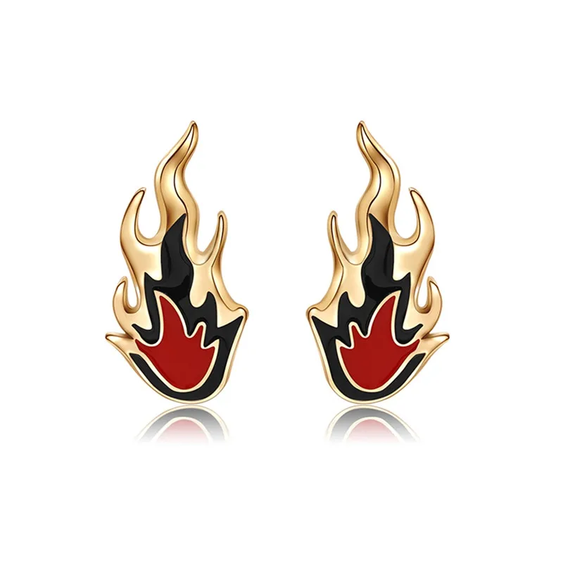 Серьги гвоздики в готическом стиле с эффектом пламени|stud earrings|earrings for menearrings |