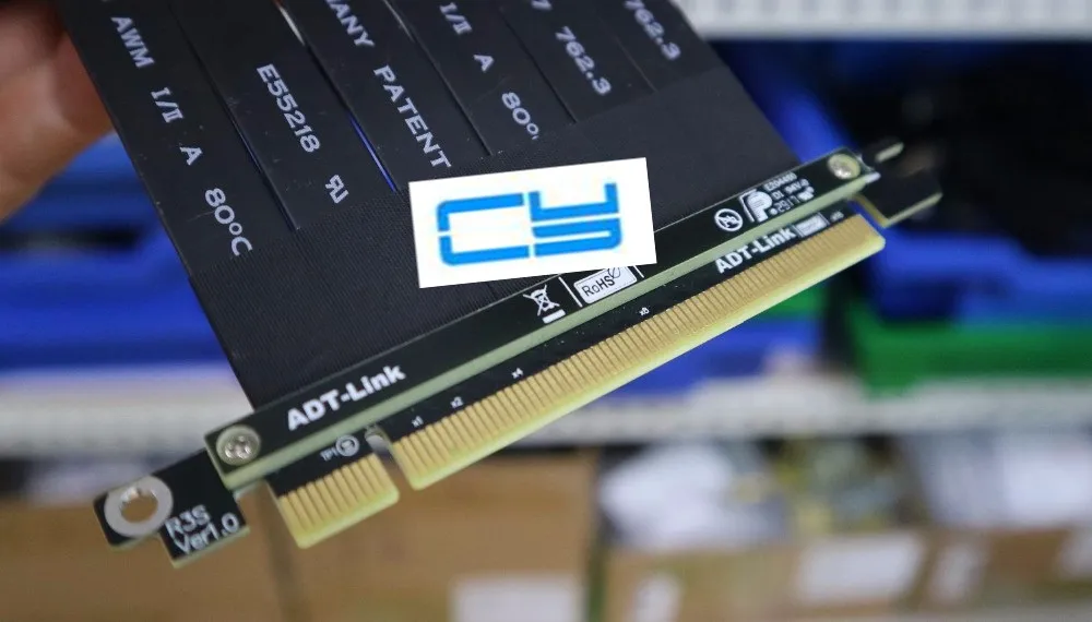 Riser PCI-E x16 To x16 graphics card upright Riser Extension ribbon Cable For Alpha 550RGB 330 Water cooled Tower case PCIe 16x