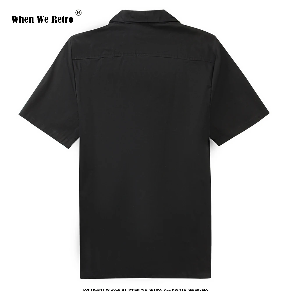 Когда мы Ретро Винтаж для мужчин рубашка ST110 музыка печати середины века вдохновленный черный повседневные рубашки плюс размеры мужские