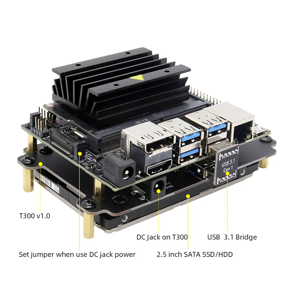  NVIDIA Jetson Nano 25 pulgadas SATA SSD/HDD T300 V1.0 tarjeta de expansión de almacenamiento/escudo