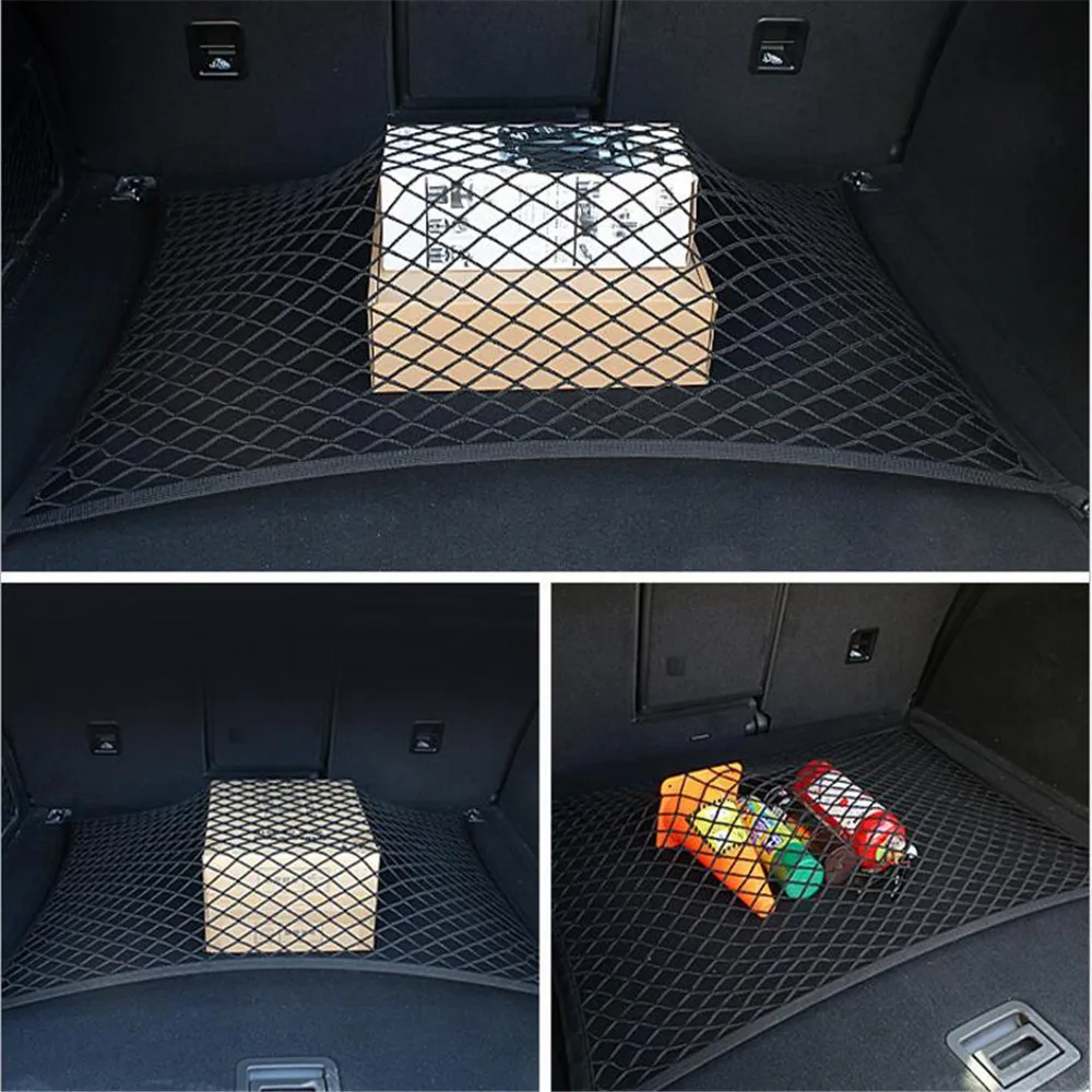 Универсальный автомобильный багажник Чемодан хранения грузов Организатор нейлоновая эластичная решетчатая сетка с 4 Пластик крючки для VW VOLKSWAGEN Golf 7 mk7