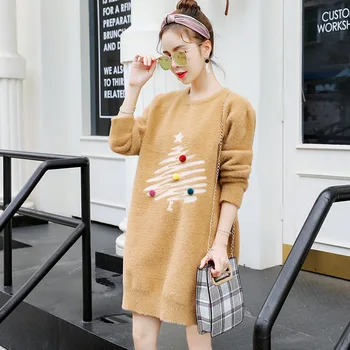 

Winter Christmas Sweater For Pregnant Women Sweater Breastfeeding Long Sleeve Knit Top Bottoming Shirt H282