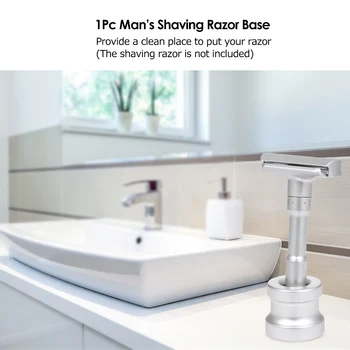 

1pcs Men's Razor Base Shaving Razor Stand Holder Safety Razor Base Mens Facial Shaving Base Accessory Aluminum Alloy