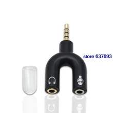 3.5mm Jack Male Plug to 2 ports Microphone jack and 3.5mm Jack Female Plug Adapter Connector