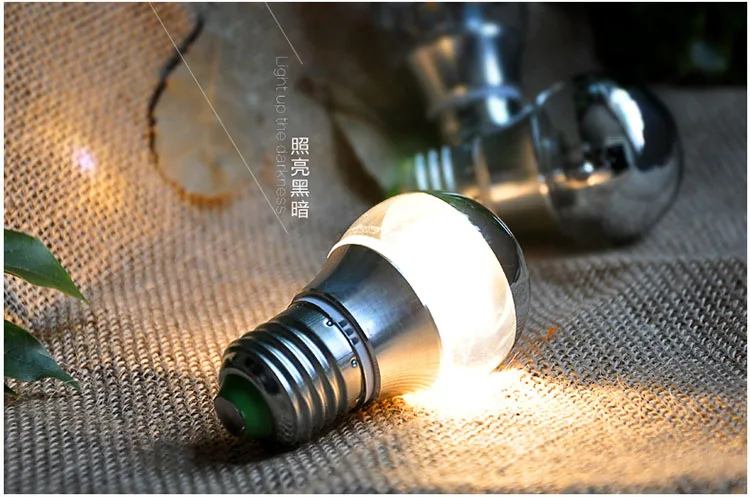 110-220V decorative shadeless E27E14 LED 3W 5W 7W base light mirror bulb G45 A60 half silver led filament bulb 12