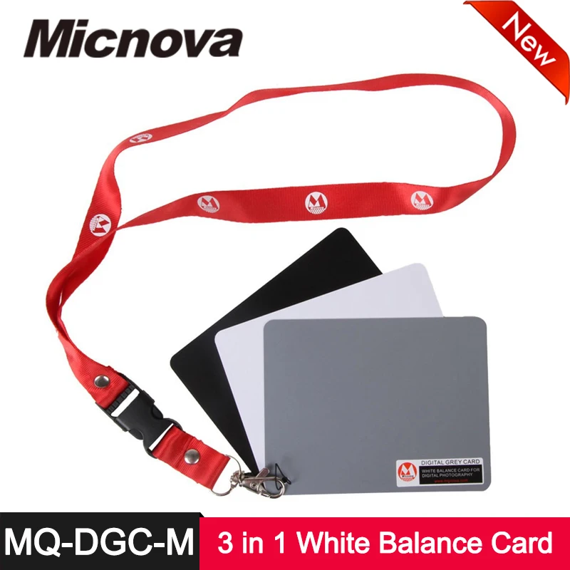 Micnova MQ DGC M 3 в 1 Баланс белого белый черный серый карта 18% серые карточки мини размер