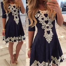 New Summer Vestido De Festa Womens Evening Party Dresses V Collar Half Sleeve Sexy Night Club Woman Lace Dress vestidos feminino