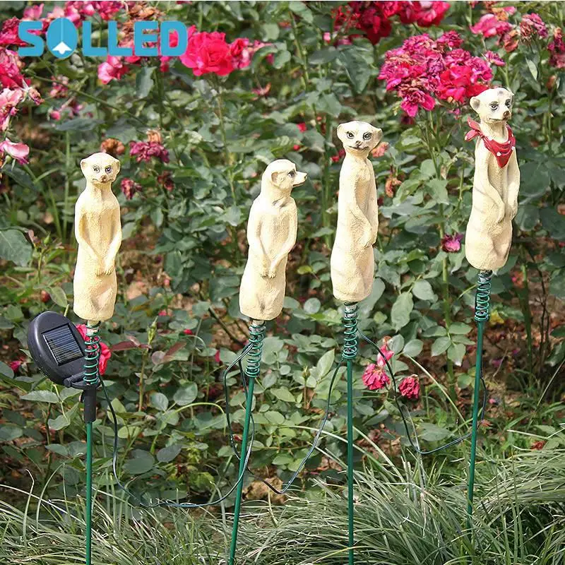 

SOLLED Waterproof LED Solar-powered Resin Mongoose Lawn Lamp Light Sensor Landscape Light Decoration (White Light)