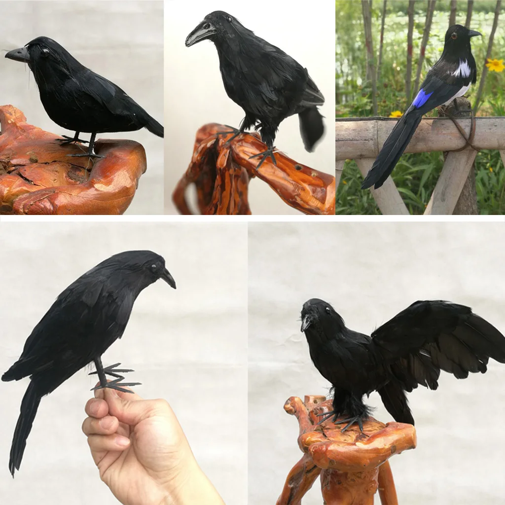 

Black Crow Garden Bird Deter Scarer Scarecrow Mice Pest Control Deterrent Tree Decor Tree On Top Craft