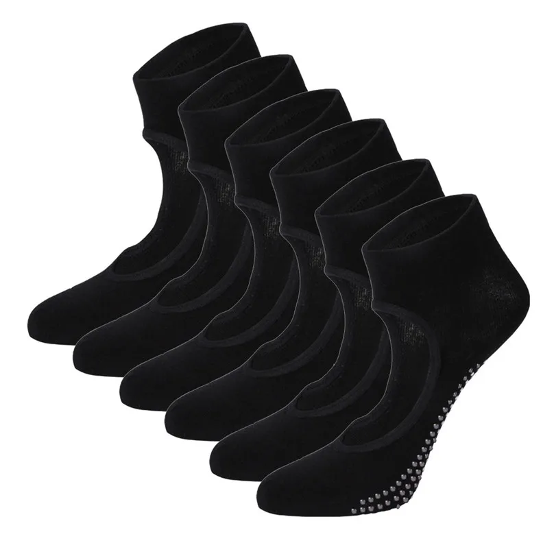 3Pairs Yoga Socks Women Yoga Socks Anti-slip Silicone Dance Sport Yoga Pilates Non-slip Socks Ballet Gym Fitness Sock #3j04 (2)