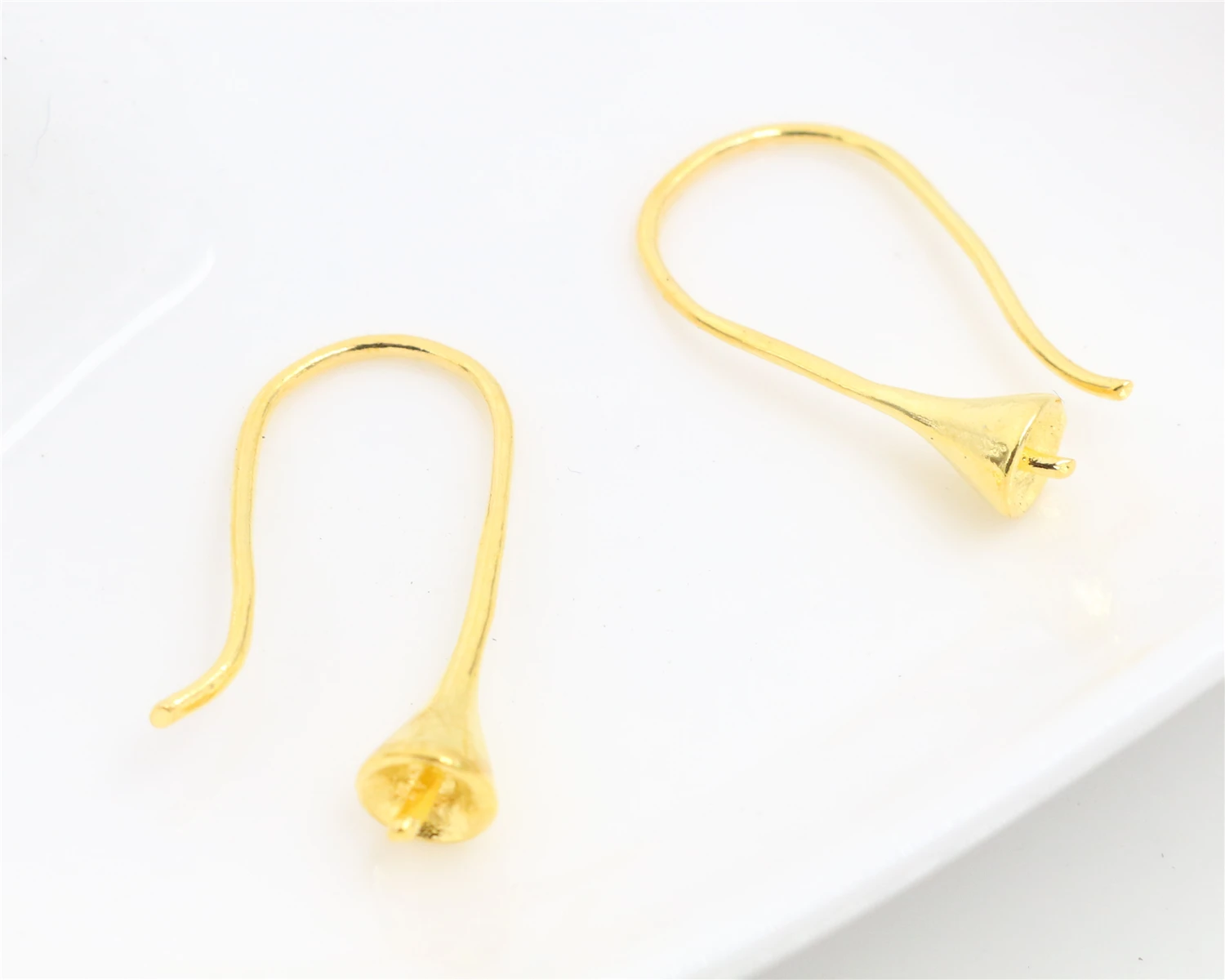 6pcs ( 3pair) 26x8mm Gold Colors Plated Ear Hooks Earring Wires for