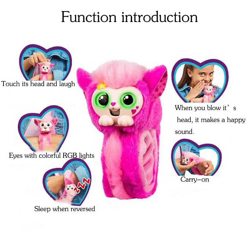

Little Live Pets Talking Plush Monkey Wearable Pets Interactive Funny Slap Band Bracelet Cartoon Party Dolls For Girl Gift