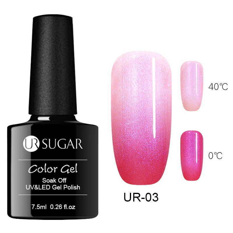 Ur Sugar 7,5 мл термальный перламутровый Гель-лак для ногтей цветной Сияющий стойкий меняющий цвет впитывающий УФ светодиодный Гель-лак