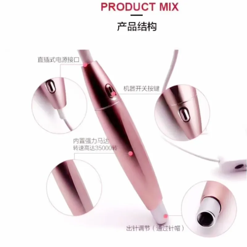 Тату 35000 об/мин Розовый Профессиональный макияж бровей губ ручка Перманентный макияж машина оборудование 3D микролезвие татуировки пистолет