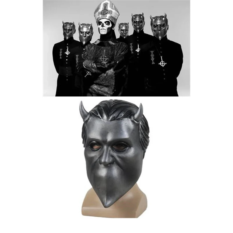 

New Ghost Nameless Ghoul Mask Cosplay Ghost B.C Rock Roll Band Grucifix Papa Emeri Adult Halloween Party Cosplay Props