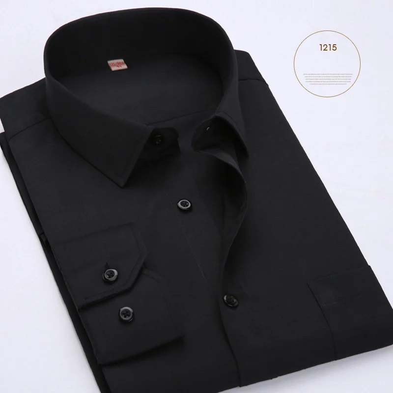 Новое поступление Высококачественная Мужская модная одежда для мужчин однотонные мужские рубашки с длинным рукавом Формальные рубашки для мужчин - Цвет: CZQS1215
