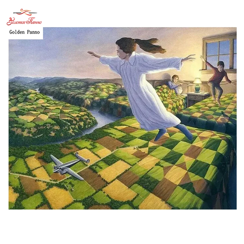 

Golden Panno,Needlework,DIY DMC Cross stitch,Sets For Embroidery kits,Precise unprinted fantasy Patterns Counted Cross-stiting