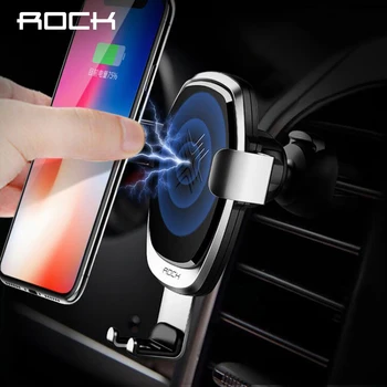 ROCK 10W Quick charger Wireless Car Charger Gravity Holder for iPhone X 8 7S Samsung Galaxy S8 S7 Note9 Fast Charging support 