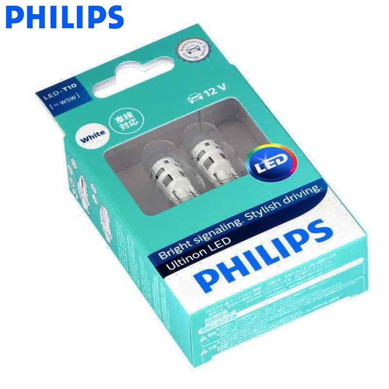 Philips светодиодный светильник W5W T10 11961ULW Ultinon 6000K холодный синий белый указатель