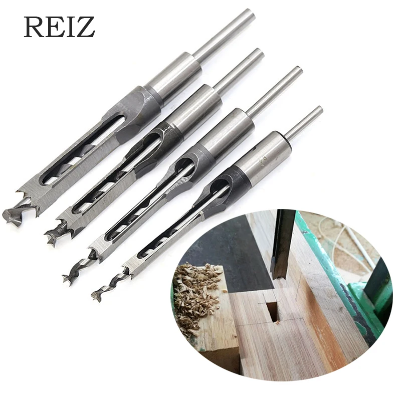 

REIZ Square Hole Drill Bit 6mm 6.4mm Carpenter Woodworking Bit Stainless Steel DIY Hole Mortiser Electric Drill Tools