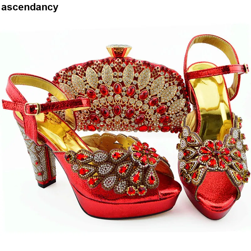 

Latest Design Women Shoes and Bag Set In Italy Shoes and Bag Set African Sets 2019 Plus Size Shoes Women Heel Elegant Pumps