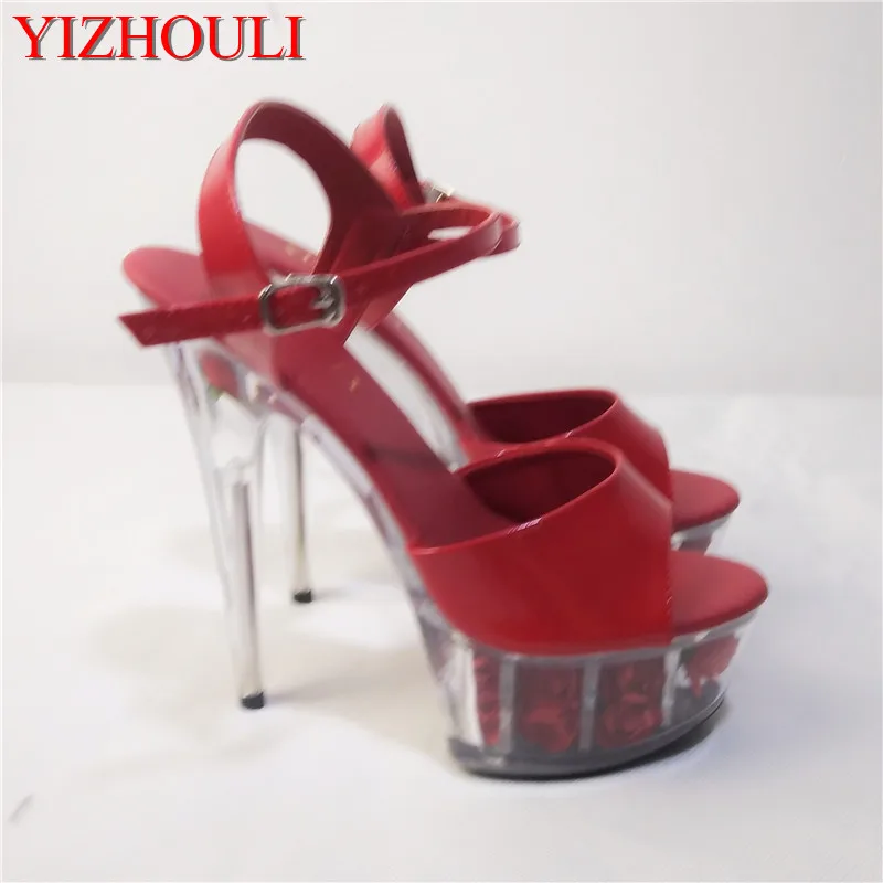 The 6-inch shoes are 15cm high heels and platform gladiator's buttoned dancing | Спорт и развлечения