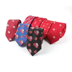 Модные мужские галстуки рождественские печатные галстуки шелковые жаккардовые тонкие Пейсли полосатые галстуки классический деловой